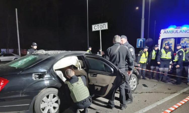 Terroristic attack to leader of coal smugglers Ihor Salo, Kyiv, Ukraine