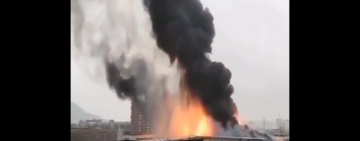 Factory burning in China, Apr 10-12, 2020
